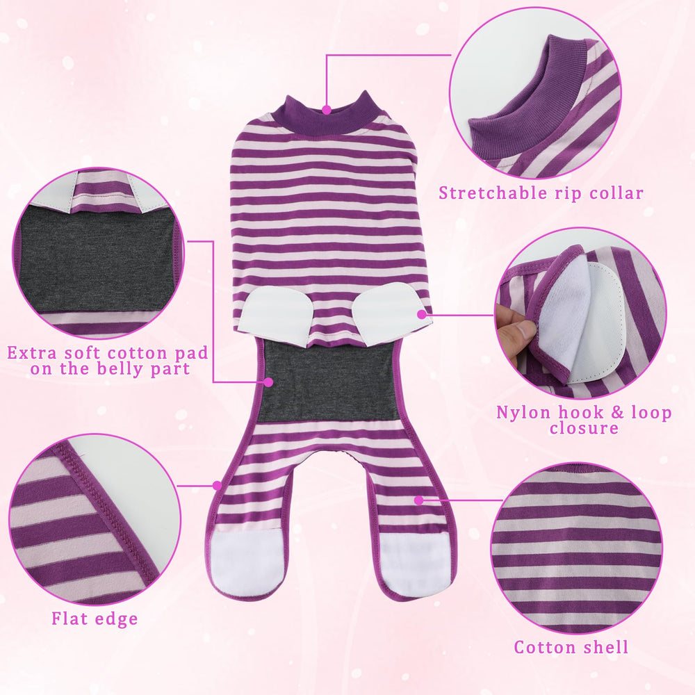 QUEARN dog recovery suit underbelly pocket supports diaper changes during healing