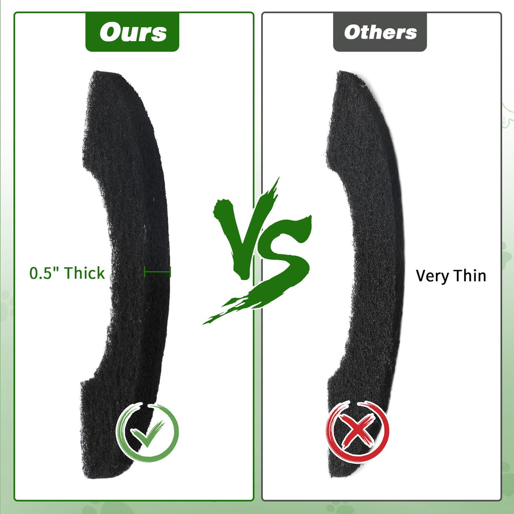 QUEARN packaging display showcases 8-filter set for extended odor control.