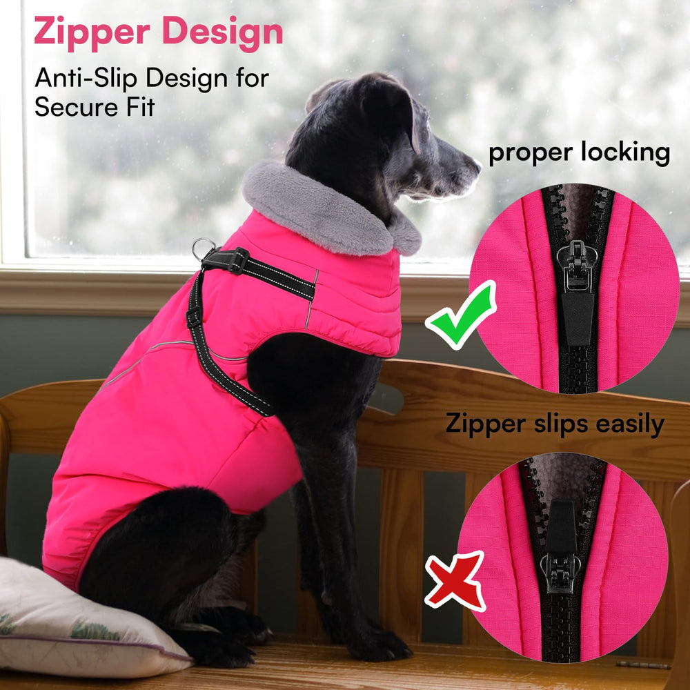 Queenmore Boston Terrier coat in rose red adds style for winter walks