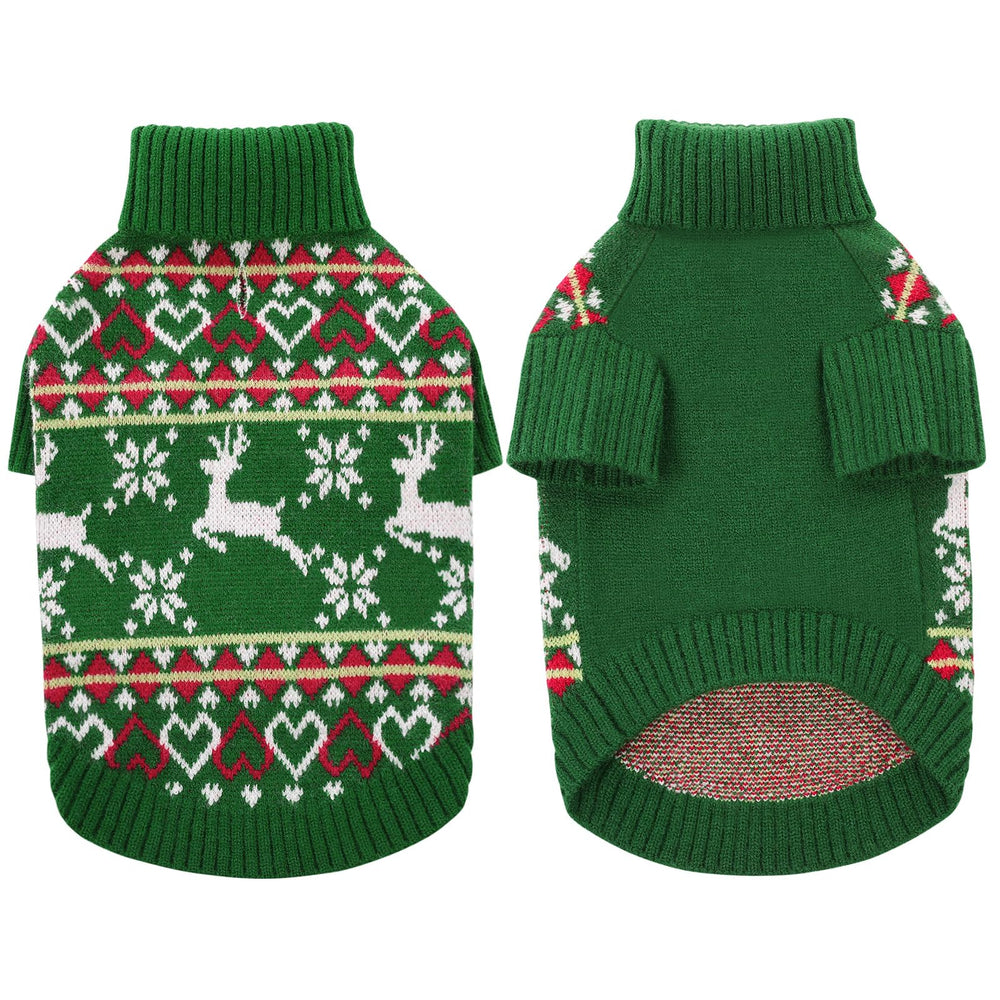 Queenmore dog Christmas sweater complete coverage for neck chest and belly warmth