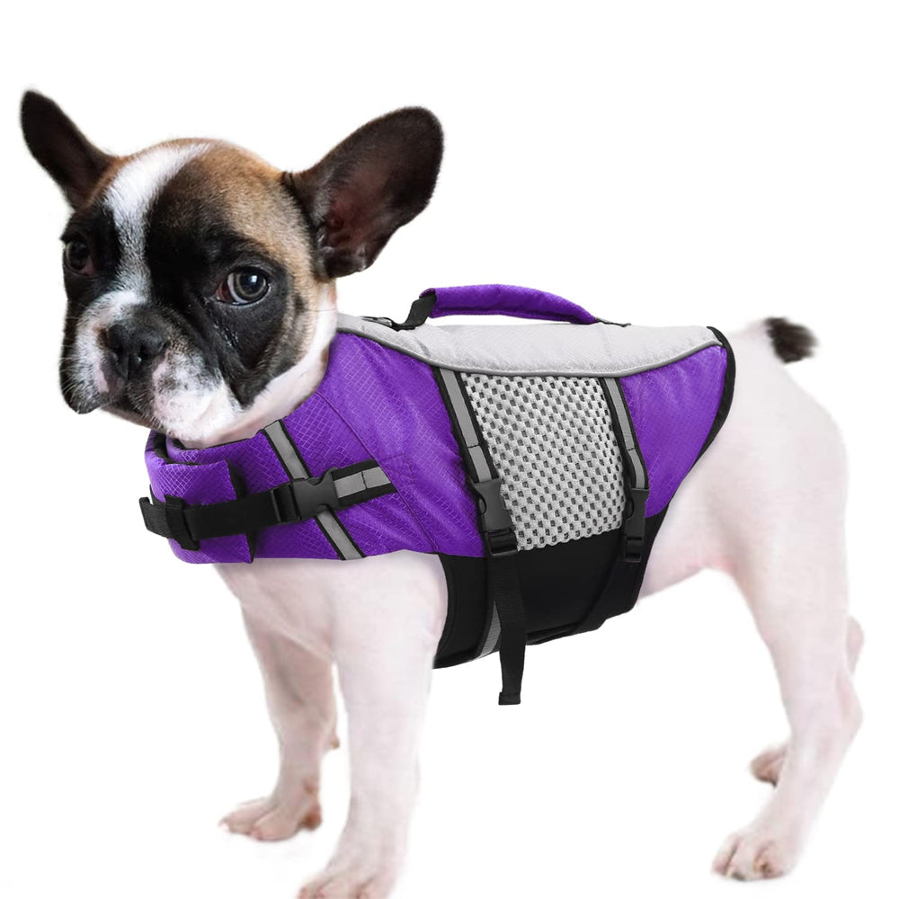 Queenmore dog life jacket with lift handle enables quick rescue from water.