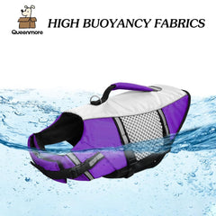 Queenmore life jacket shows reflective back panel for better visibility.