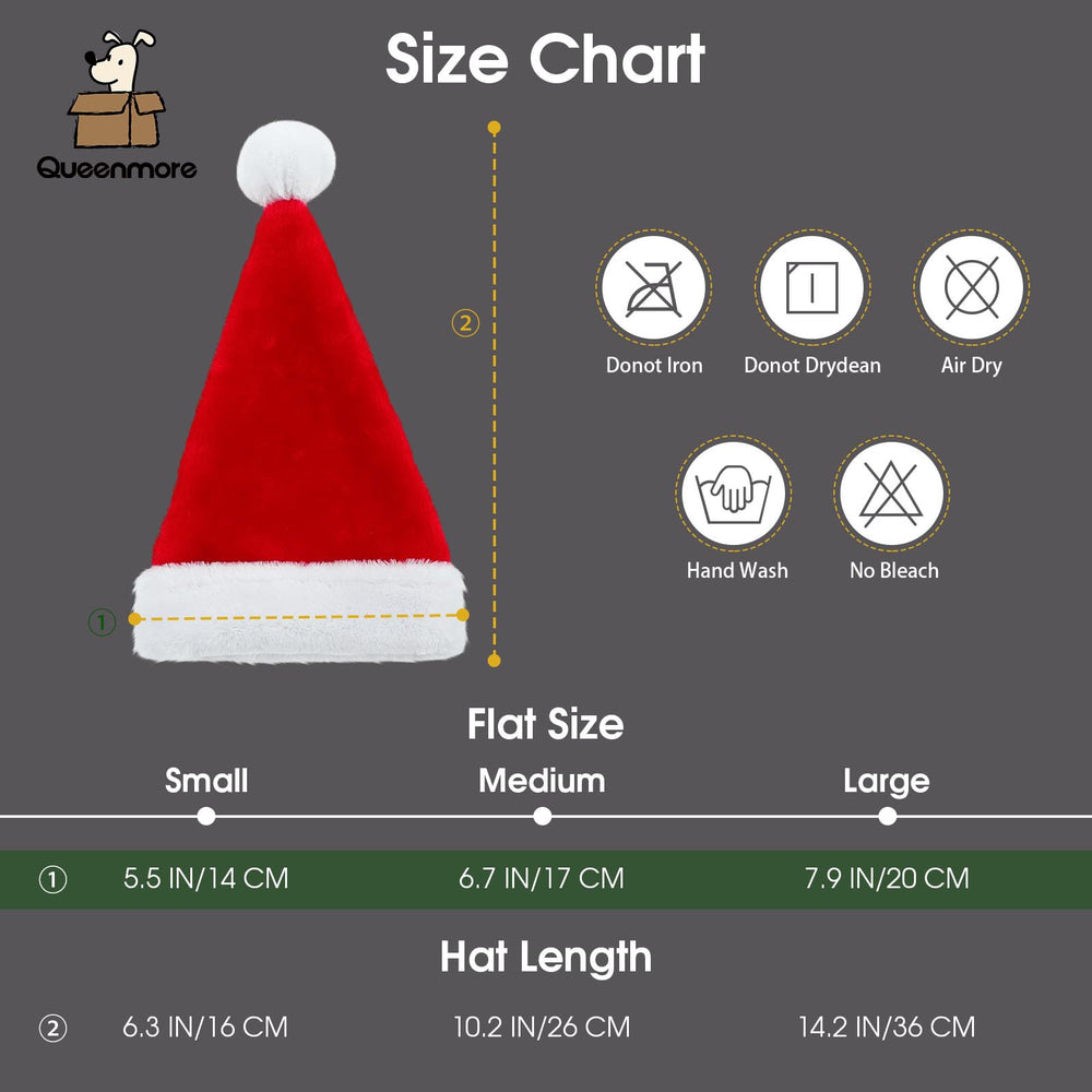 Queenmore dog Santa hat large dog fit on bigger breeds