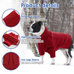Queenmore large dog sweater cable-knit detail adds classic, stylish look for any occasion.