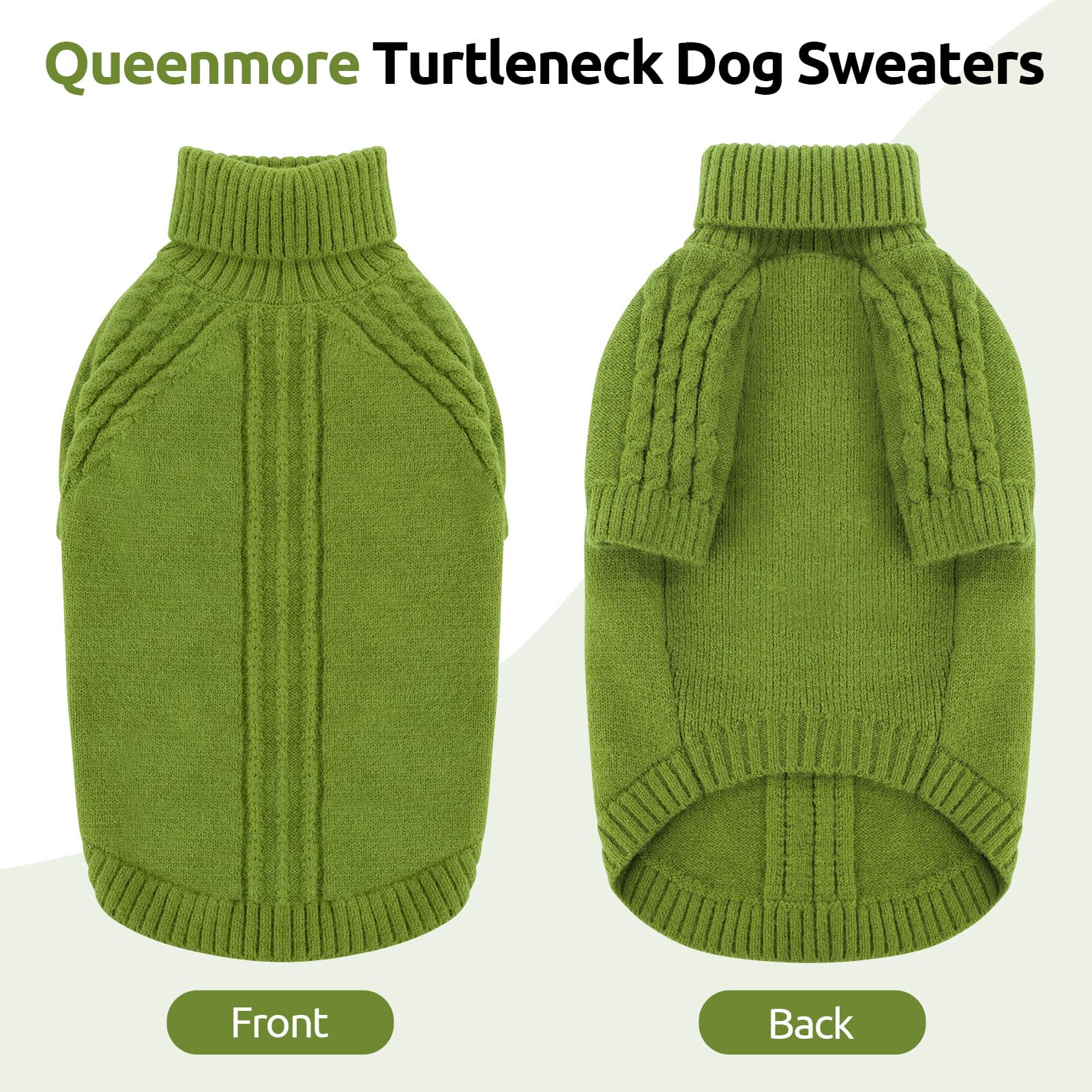 Queenmore dog sweater green packaging signals a ready-to-gift winter accessory