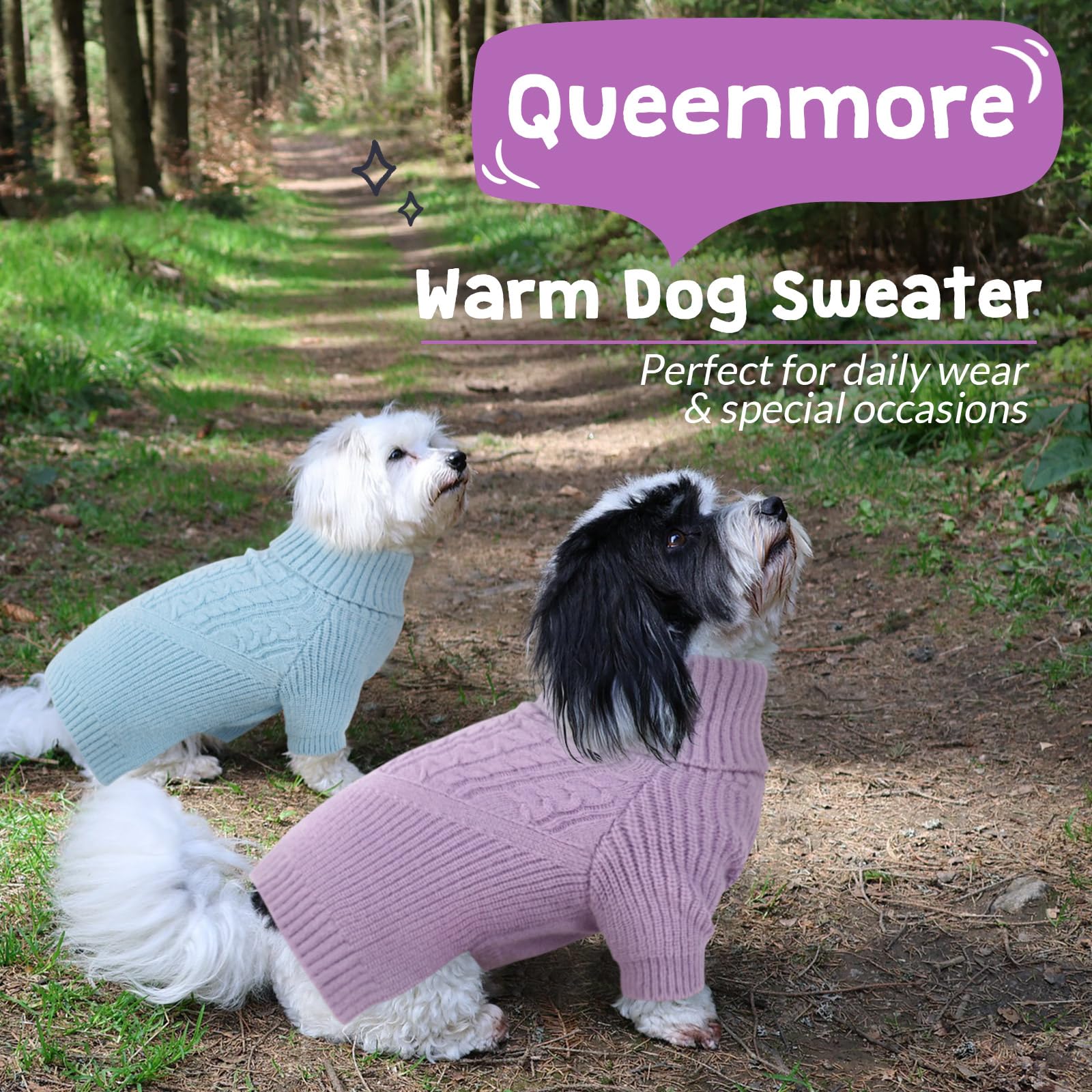Queenmore dog sweater holiday-ready looks ideal for Christmas photos.