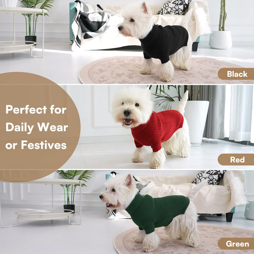 Queenmore holiday-ready dog sweater complements festive outfits and photos.