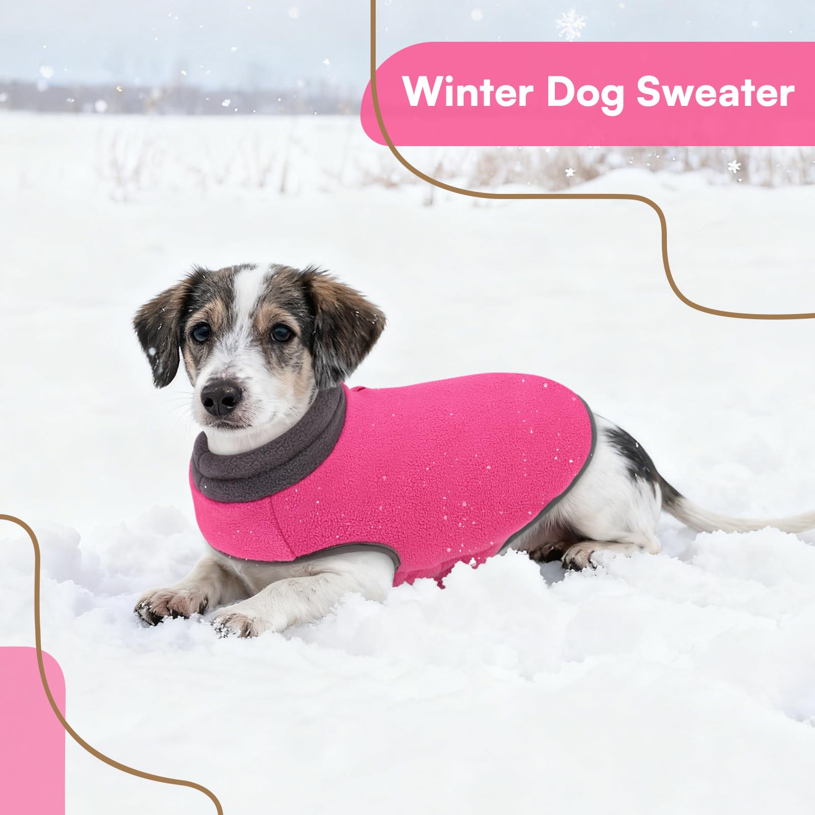 Queenmore dog sweater size range XS-XL ensures secure fit across breeds