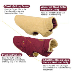 Queenmore dog winter coat back pockets perfect for snacks and small accessories.