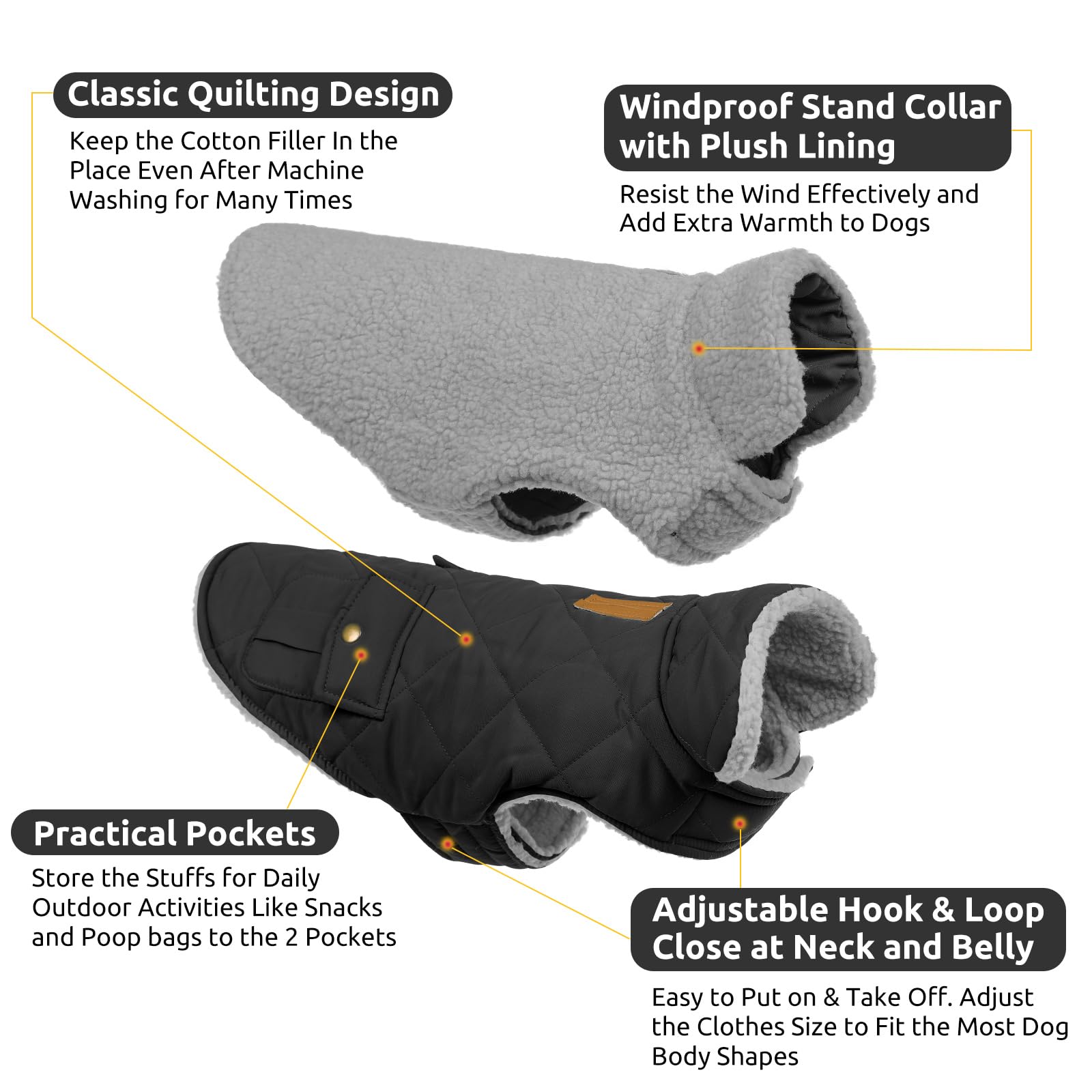 Queenmore dog coat leash hole design keeps your pet close