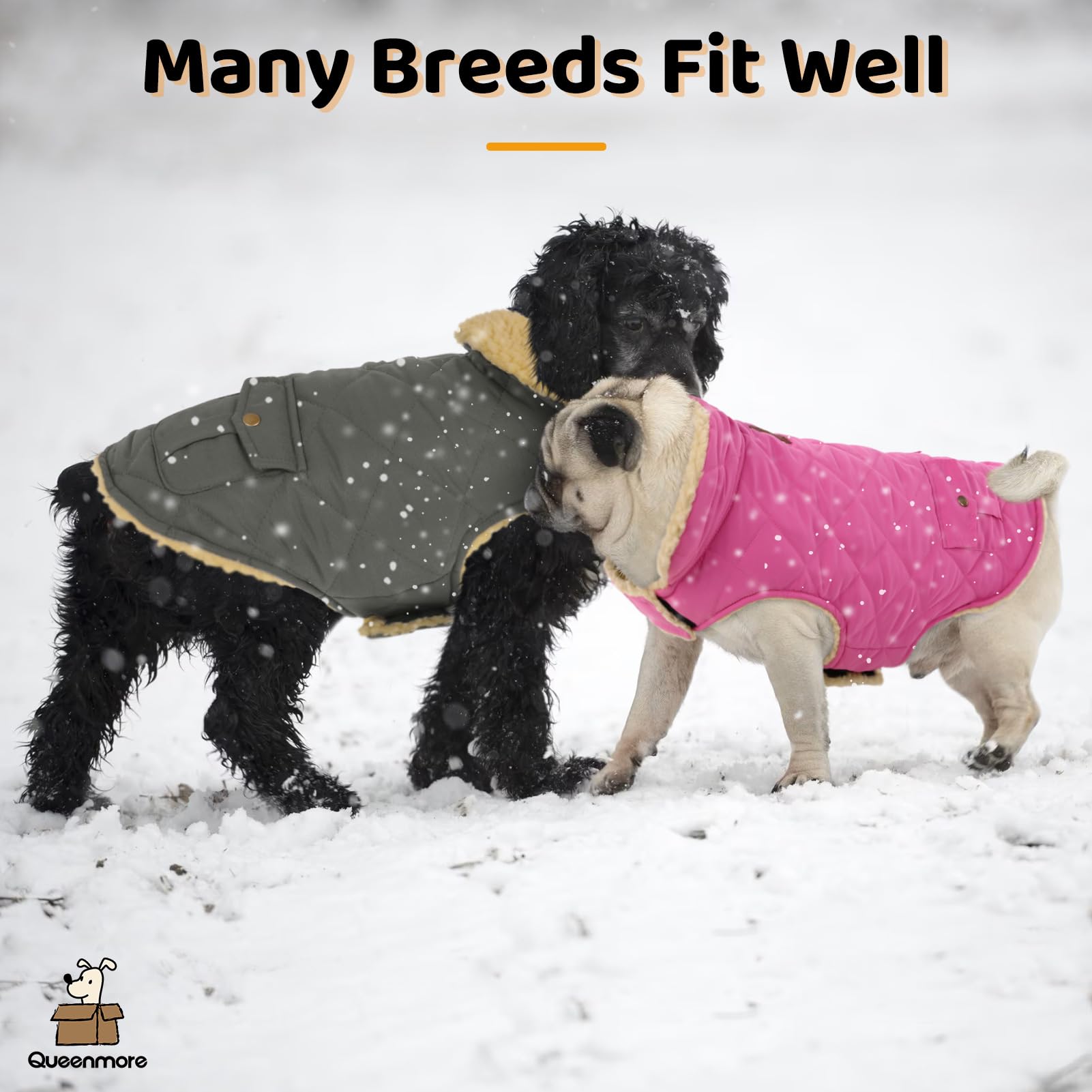 Queenmore dog winter coat size chart pink large to help find the right fit