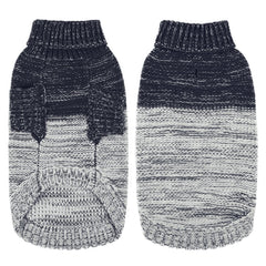 Queenmore dog sweater back view showing leash hole for easy control during outings.