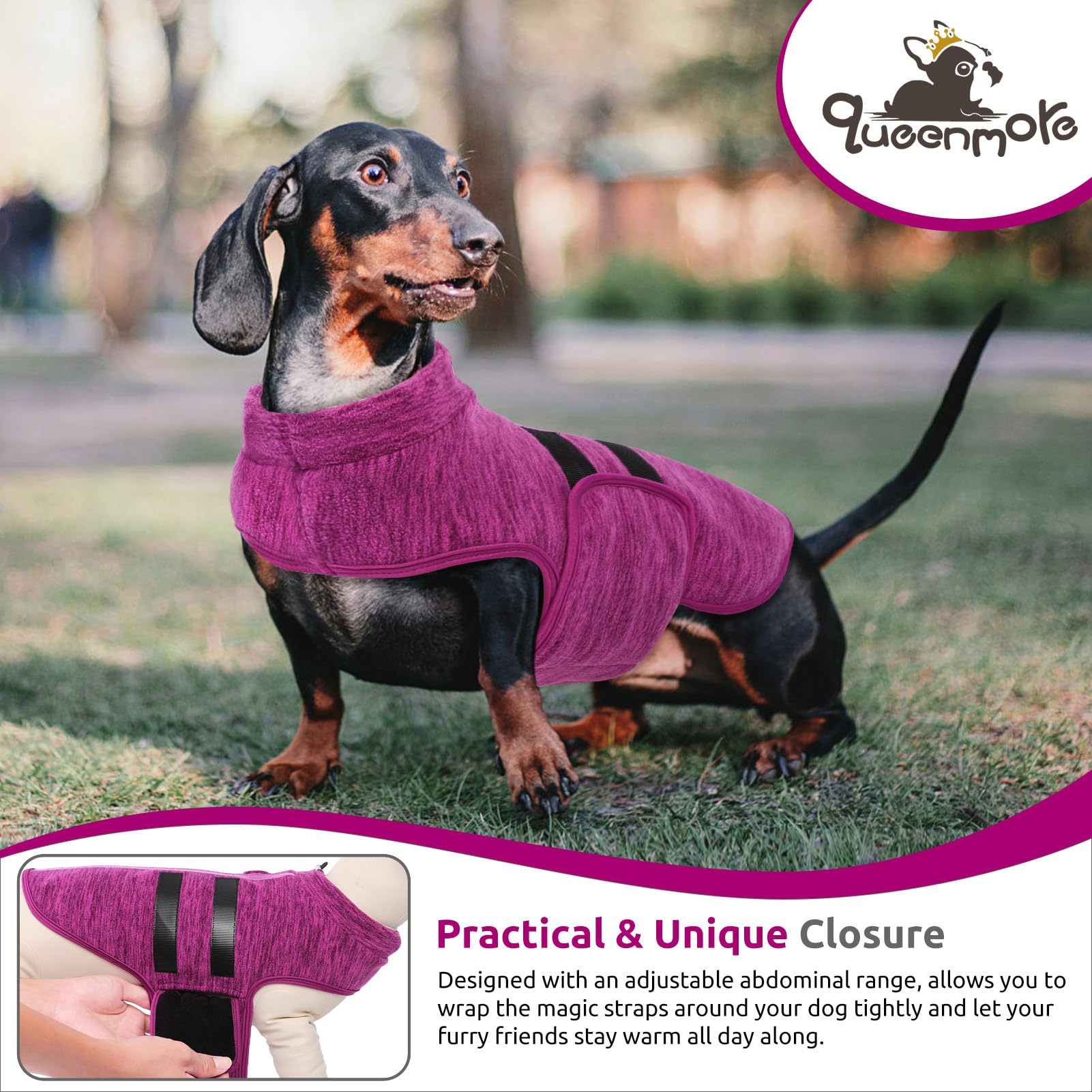 Queenmore large dog sweater fleece texture feels soft and skin-friendly
