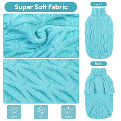Queenmore medium dog sweater Lake Blue side view highlights comfortable fit for movement.