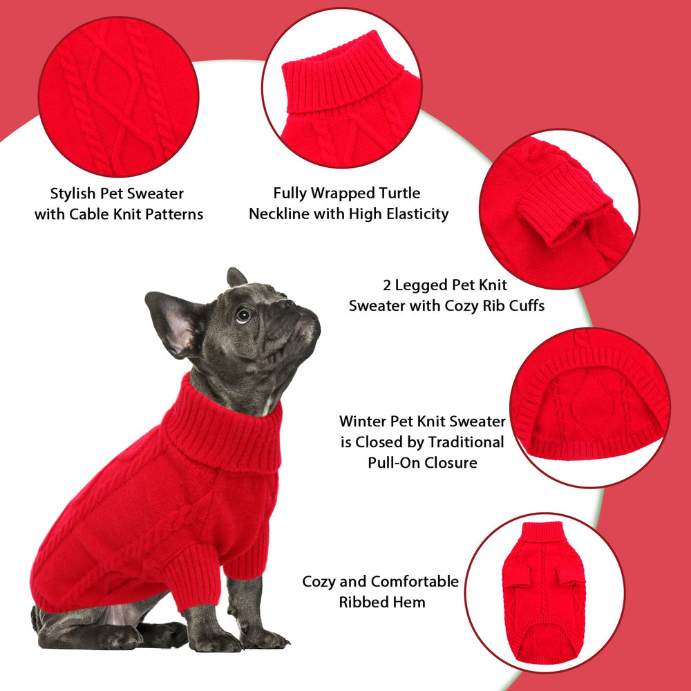Queenmore pullover sweater knit detail in red XL showing soft texture.