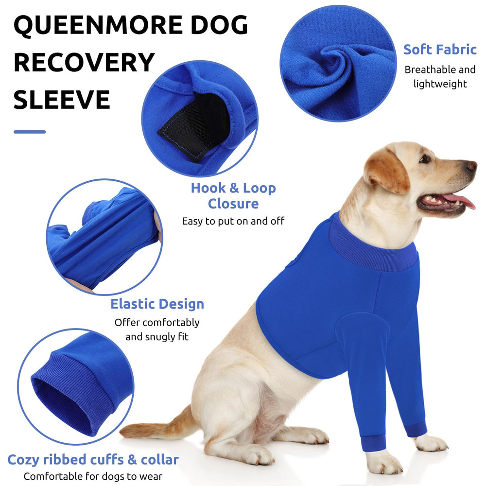 Queenmore Recovery Sleeve adjustable fasteners close-up blue xs for secure fit
