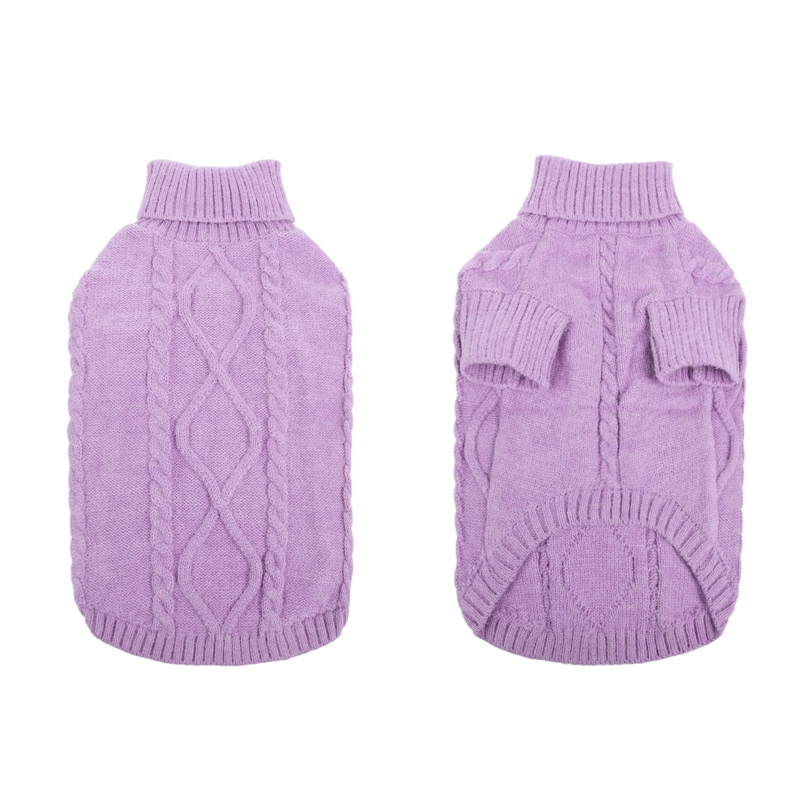 Queenmore small dog knit coat in lilac detail for comfortable movement
