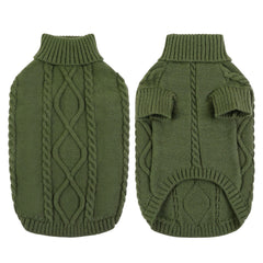 Queenmore small dog pullover Army Green side view shows snug warmth for outdoor walks.