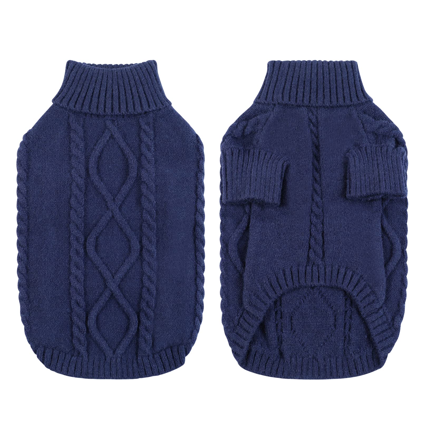 Queenmore dark navy knit close-up reveals rib cuffs and secure fit.