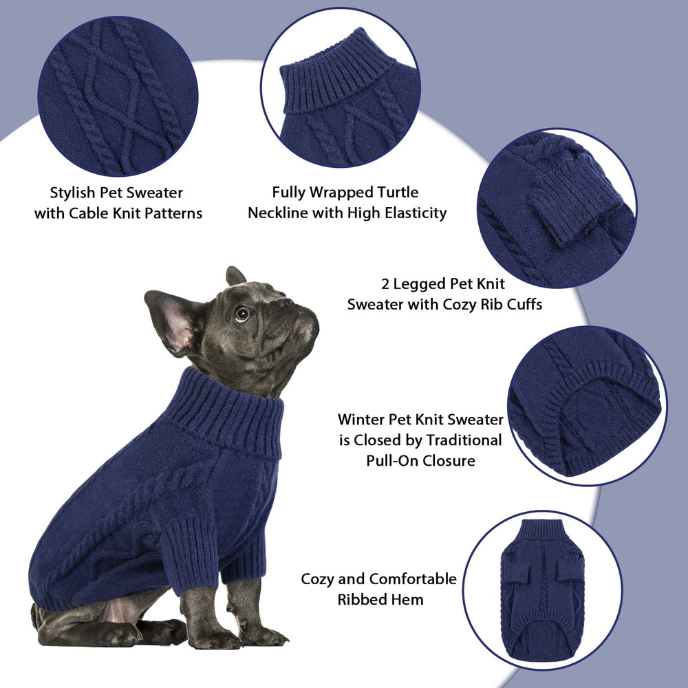 Queenmore sweater worn on small dog shows full belly wrap for warmth.