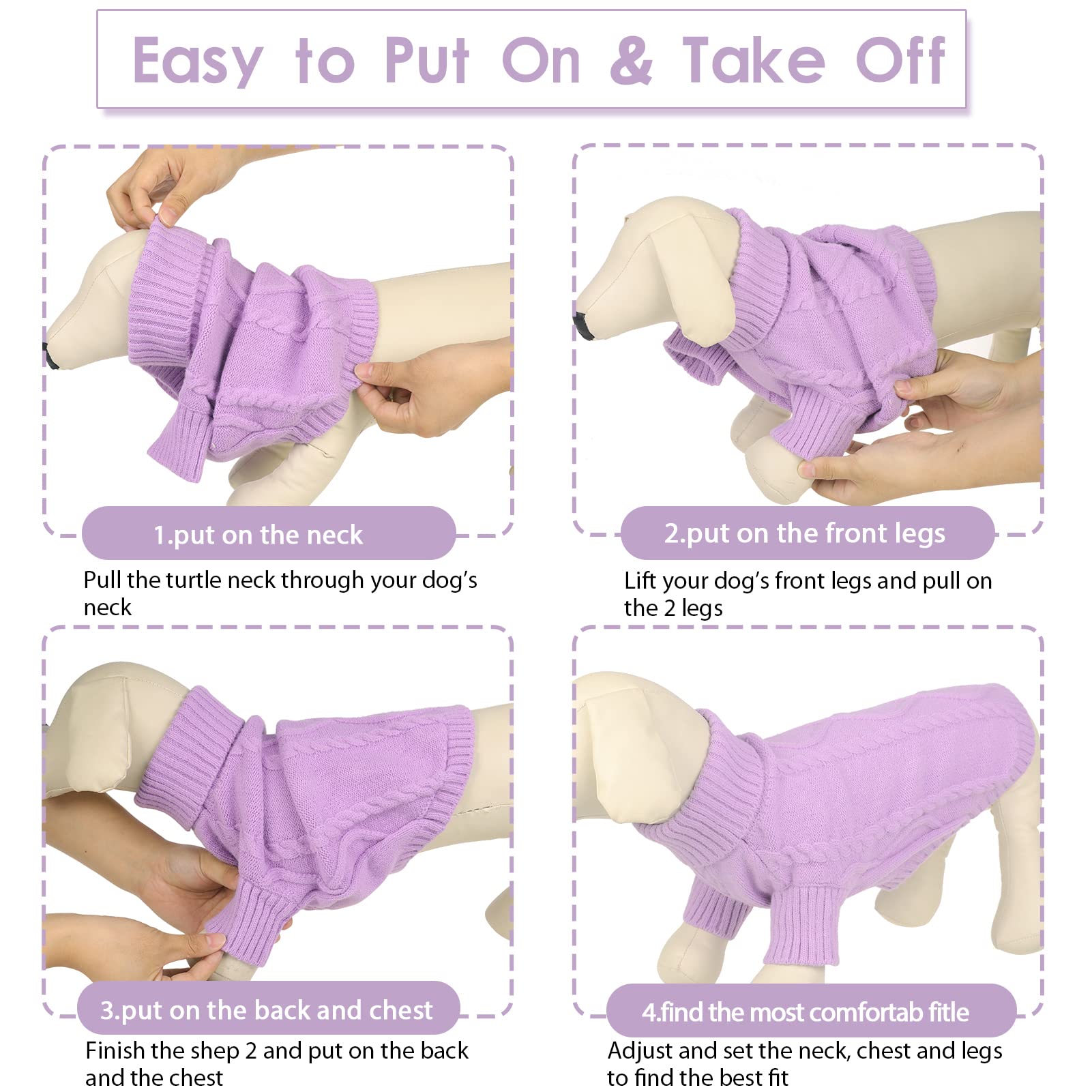 Queenmore small dog pullover sweater modeled on a tiny breed for daily wear.