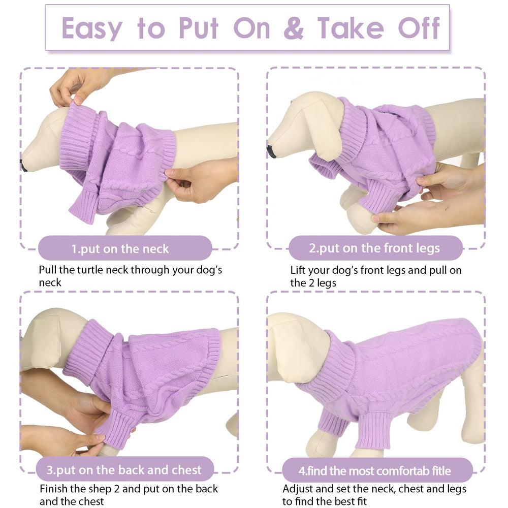 Queenmore small dog pullover sweater modeled on a tiny breed for daily wear.