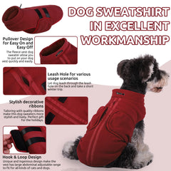 Queenmore small dog sweater pullover design for easy on-and-off dressing.