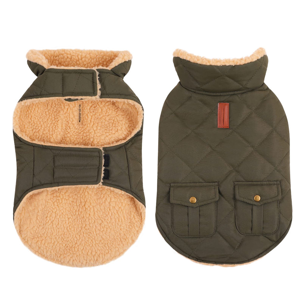 Queenmore warm coat dog jacket front view keeps dogs stylish and cozy on winter walks