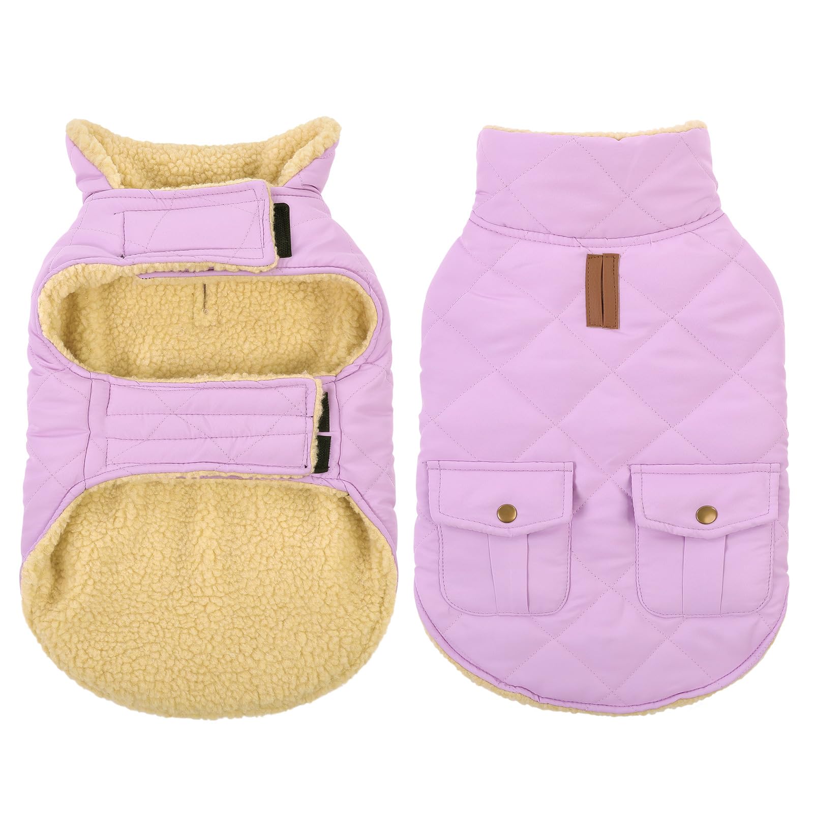 Queenmore warm dog coat front view highlights cozy warmth for chilly walks.