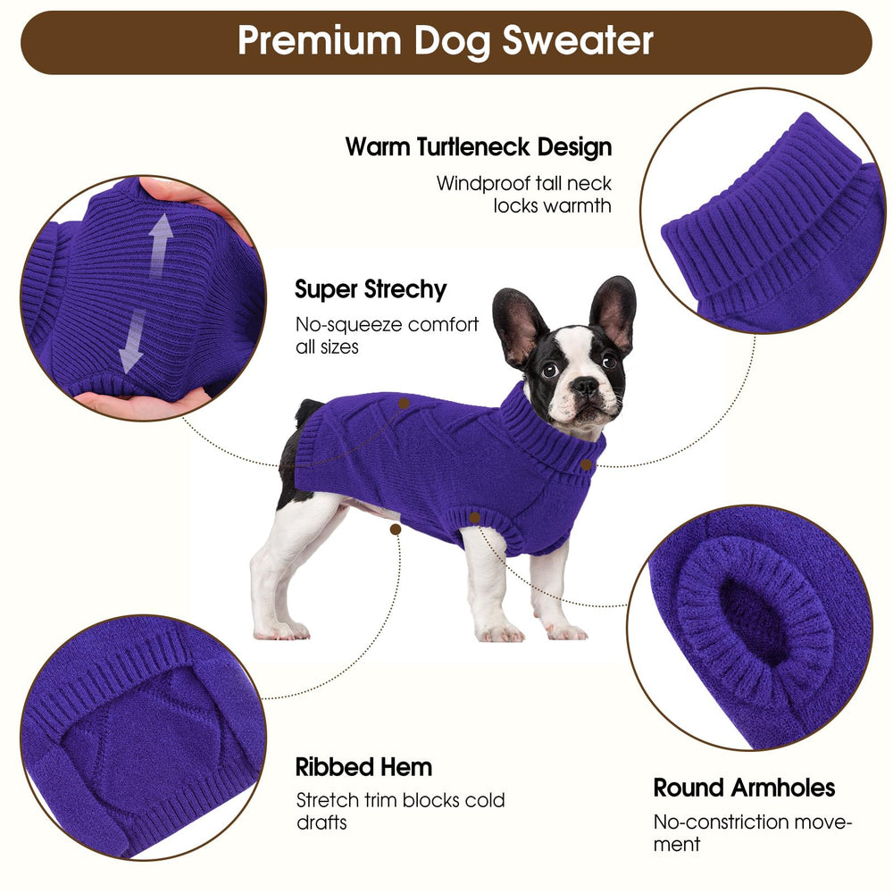Queenmore warm dog sweater on a small breed highlights sleeveless cut.