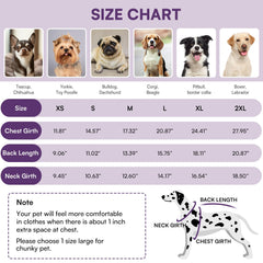 Queenmore warm fleece dog jacket purple back view highlights reflective strips for night safety.