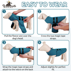 Queenmore winter dog clothes pullover design for quick on/off during outdoor outings.