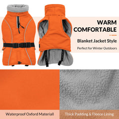 Queenmore winter dog coat fleece lining adds warmth for chilly days and early morning walks.
