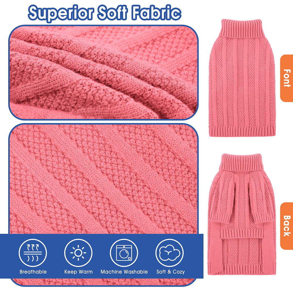 Queenmore XSmall Dog Sweater cable-knit pattern—classic style for both genders.