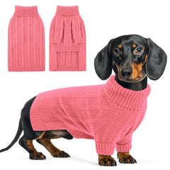Queenmore XSmall Dog Sweater soft-knit turtleneck pink—warmth and comfort for cold days.
