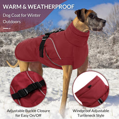 Queenmore XXL dog coat waterproof fabric closeup, rain and snow protection
