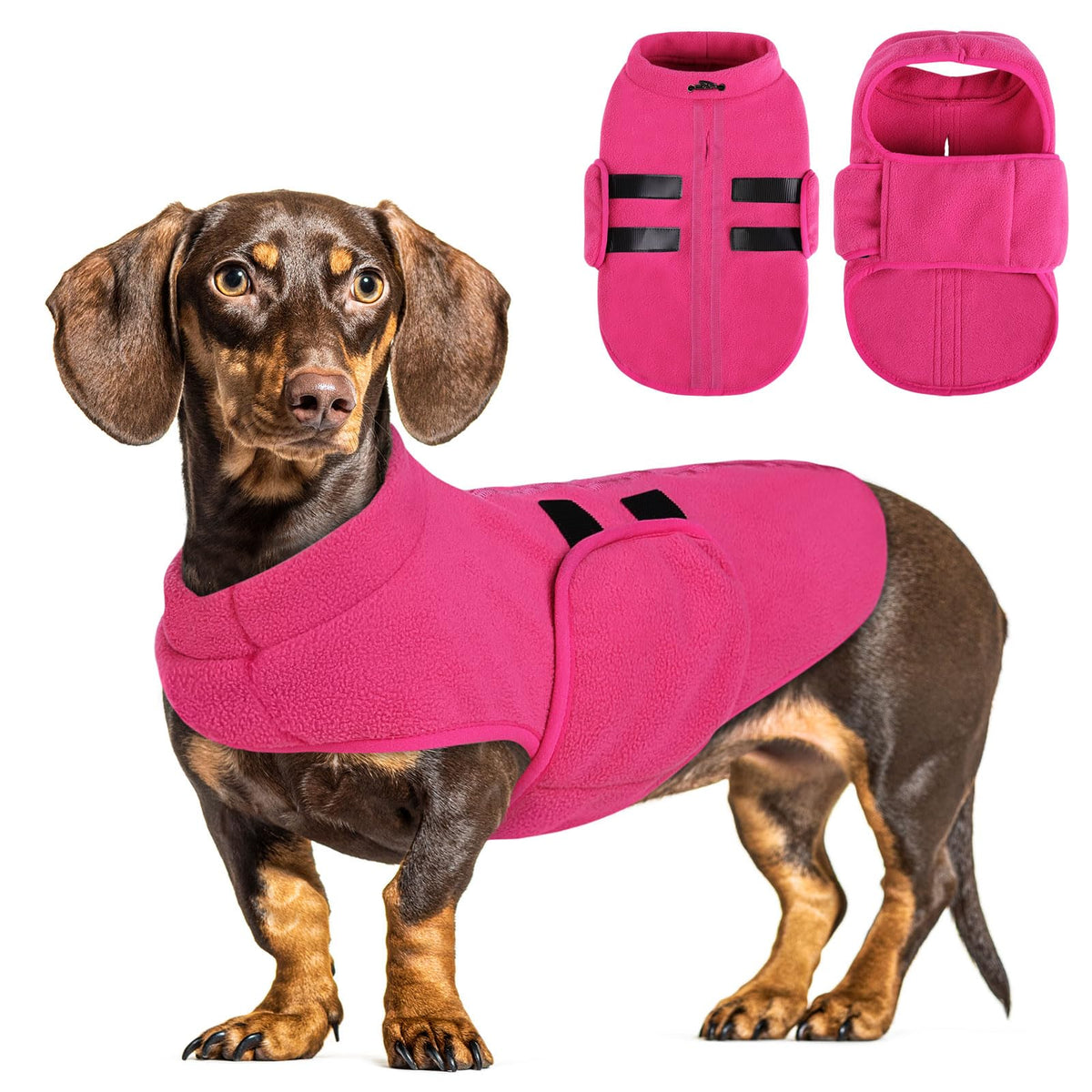 Queenmore XXS dog sweater pink front view for winter warmth