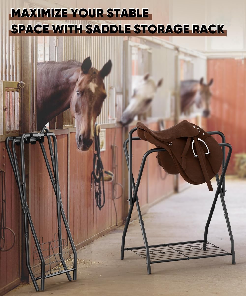 Queension foldable saddle rack with easy-install hardware for quick setup.
