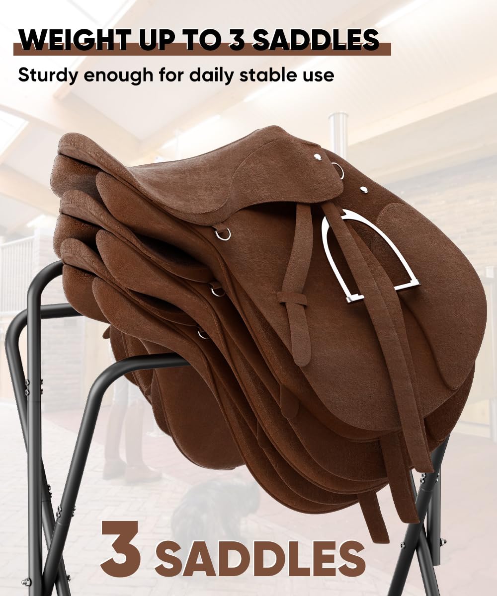Queension foldable saddle rack with airflow design aids blanket drying.