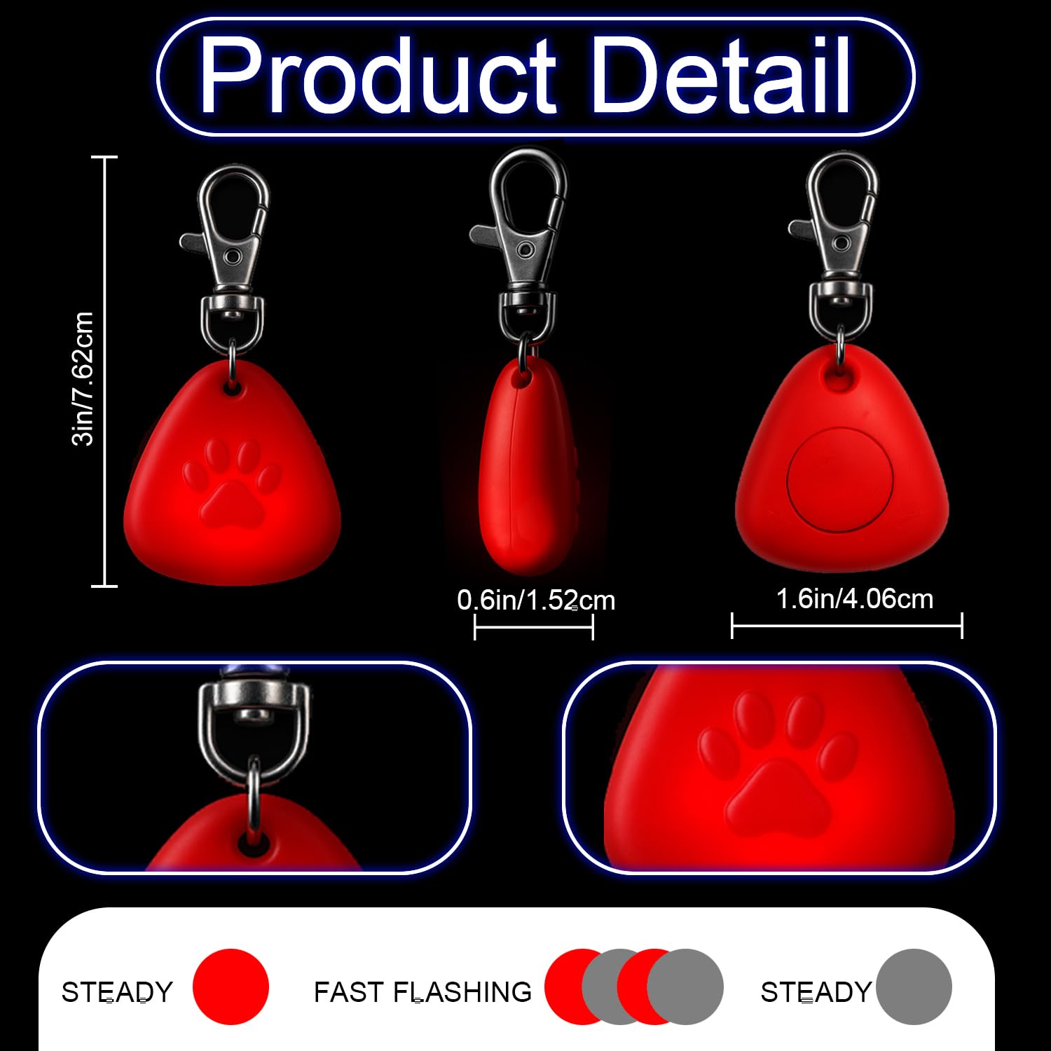 QUELIEN LED dog collar light ideal for camping and outdoor trips