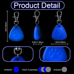 QUELIEN LED dog collar light attached to backpack demonstrates dual-use safety lighting.