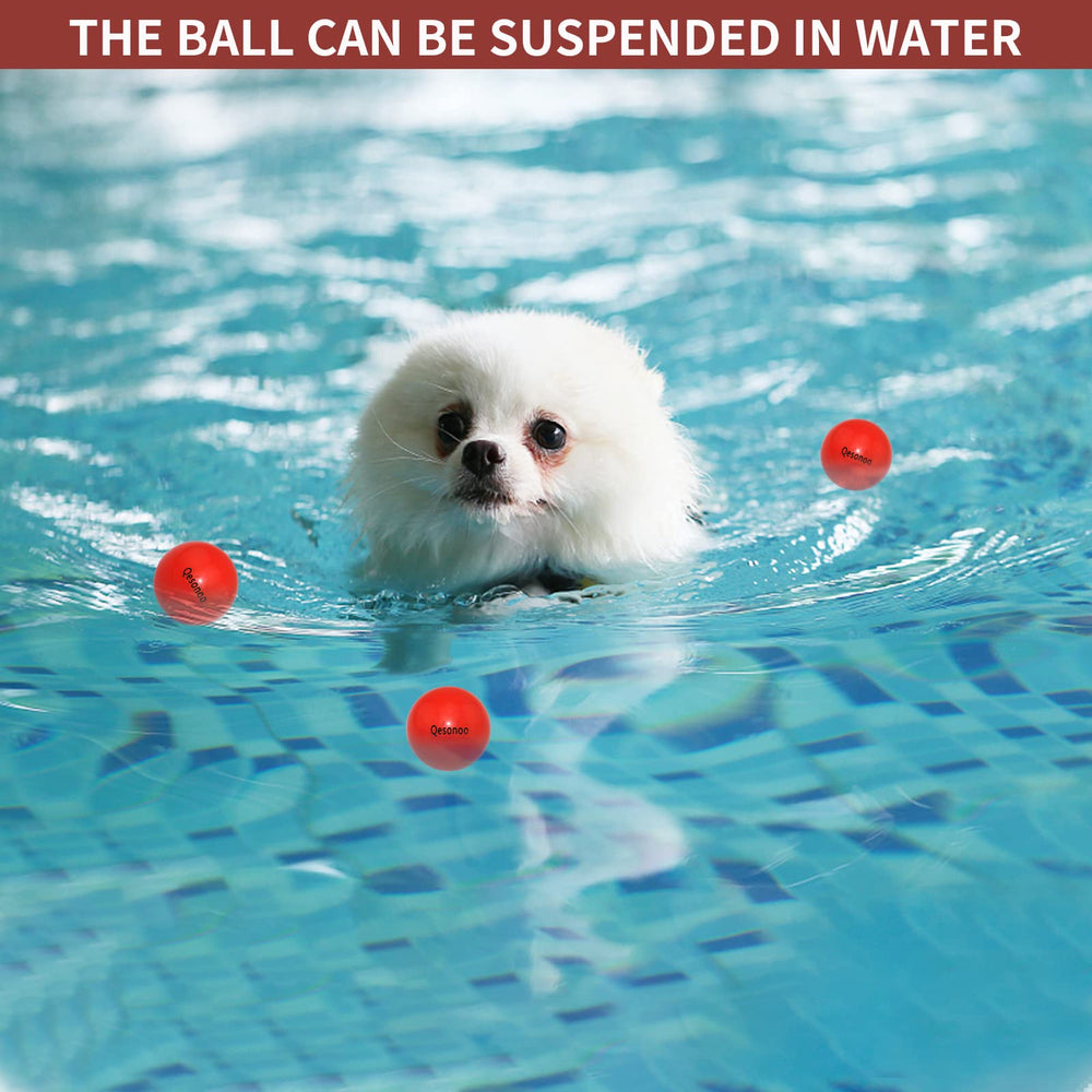 Qesonoo dog balls colorful-elasticity demonstrates vibrant colors with strong bounce for engaging games.