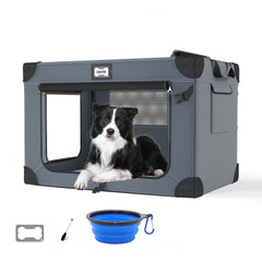 QUIBBLICK 36 inch soft dog crate with mesh windows for ventilation and easy monitoring