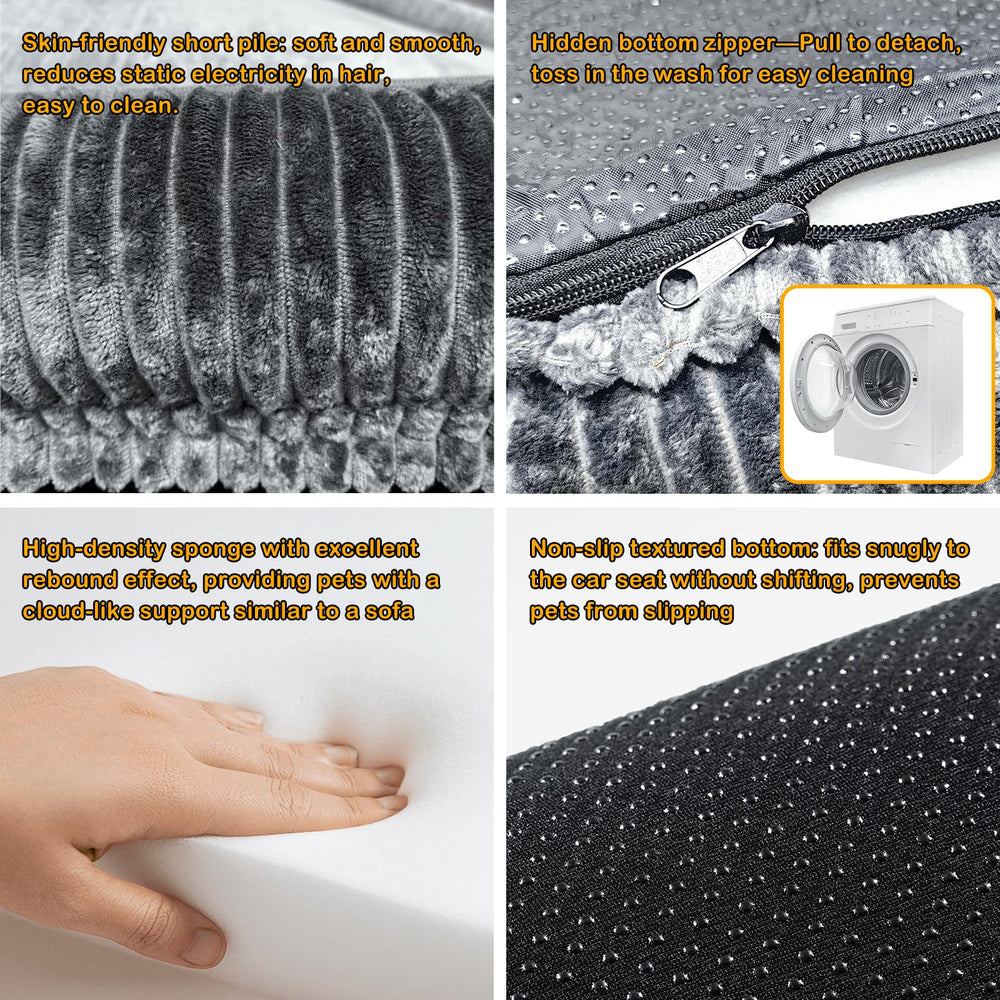 QUIBBLICK Backseat Pet Bed Mat 24x52 illustrates ideal size for roomy trips.