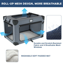 QUIBBLICK travel friendly 3 door kennel offers quick access during trips