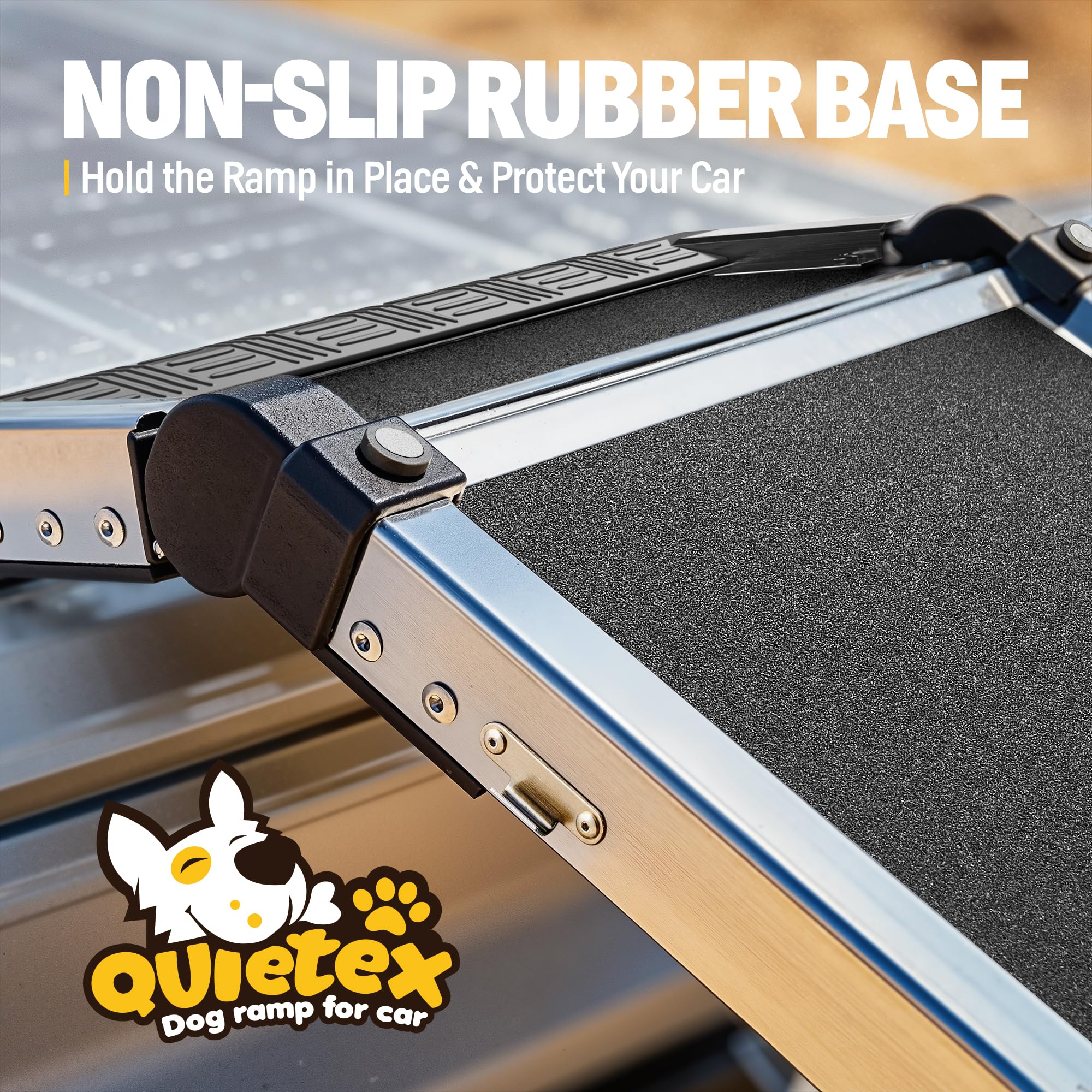 QUIETEX dog ramp anti-slip surface provides secure footing during climbs