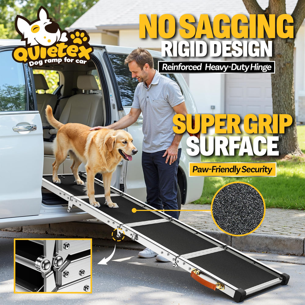 Quietex dog ramp folded compact for easy storage