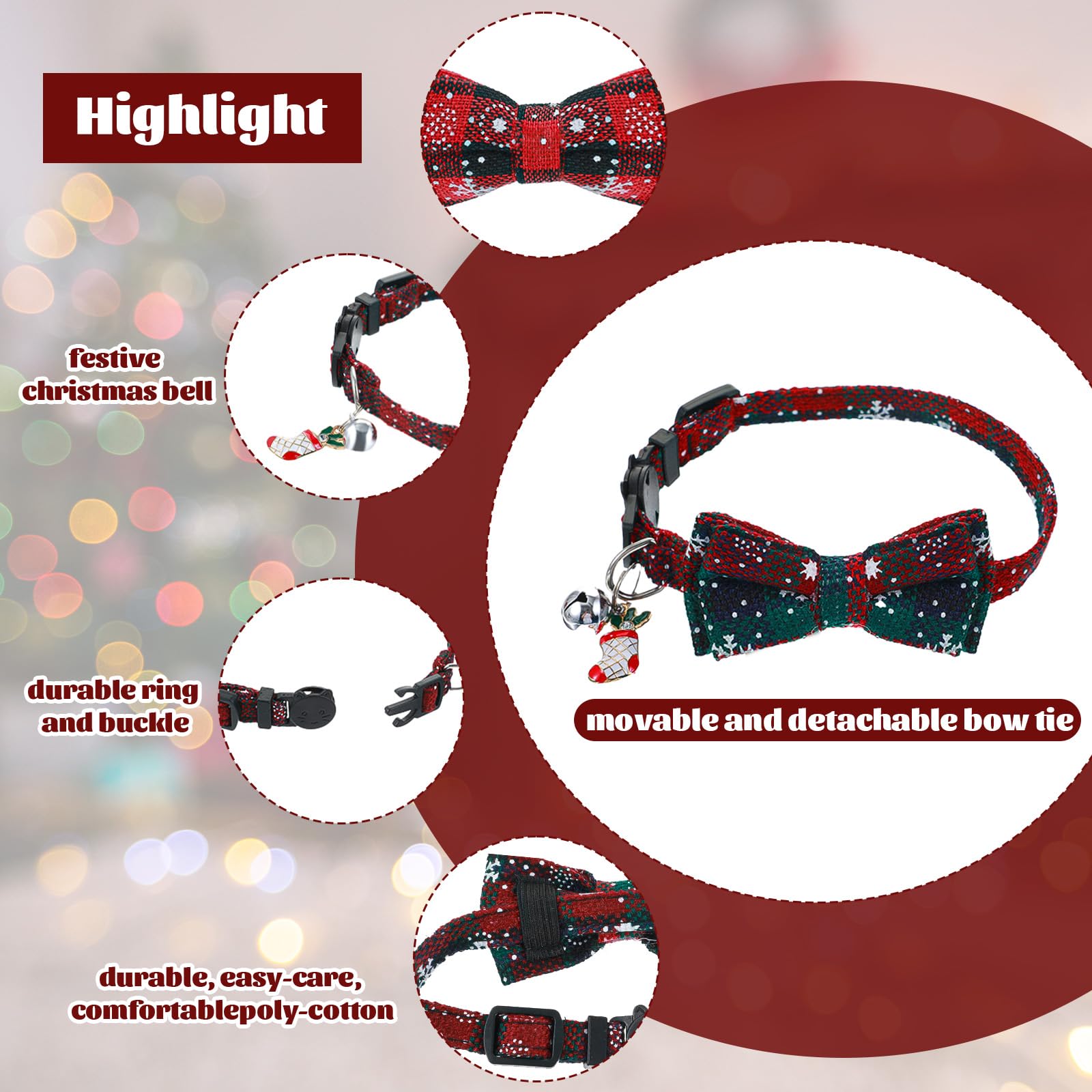 Quilax collar bell detail highlights jingling charm during play.