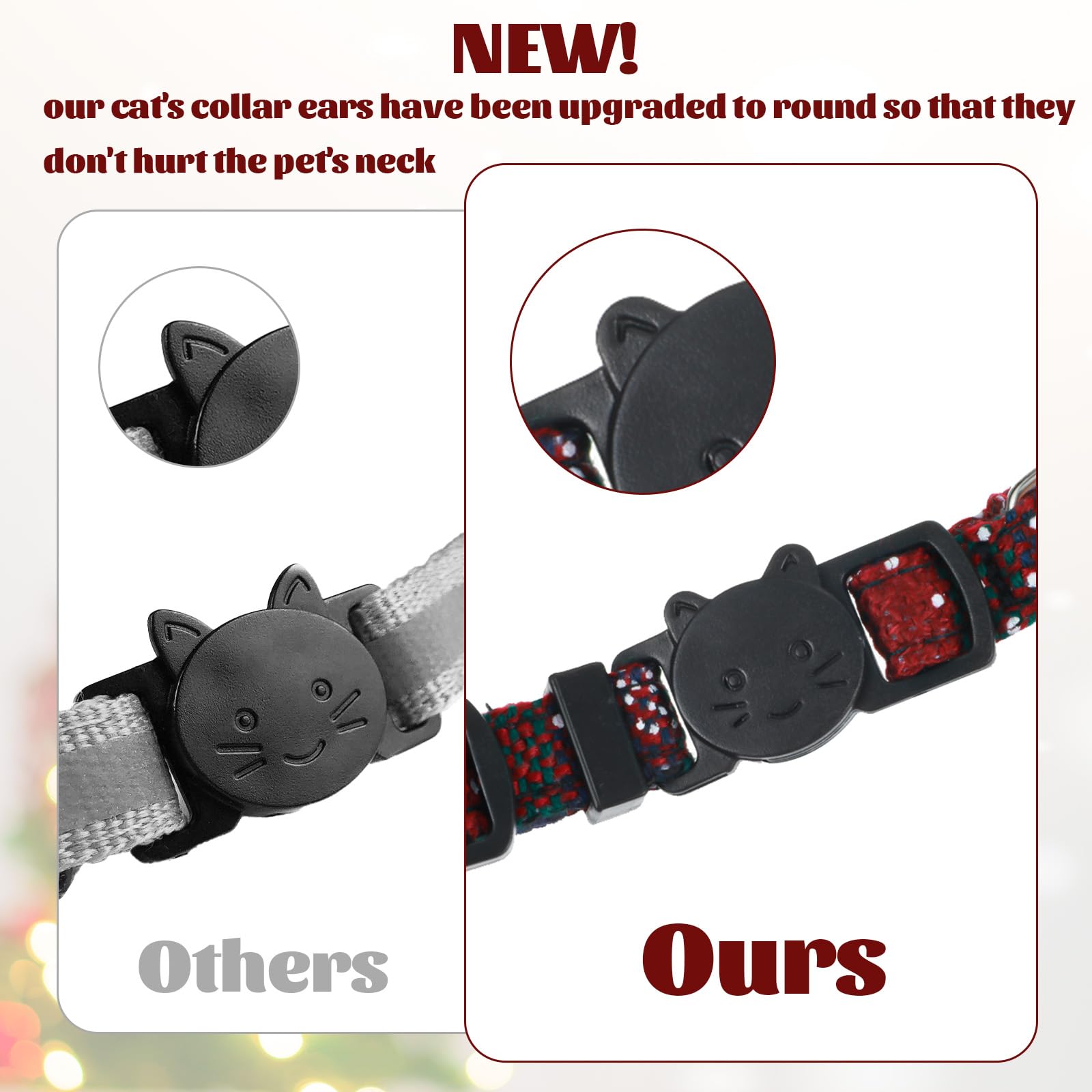 Quilax black-white collar with bow-tie and bell complements indoor outfits.