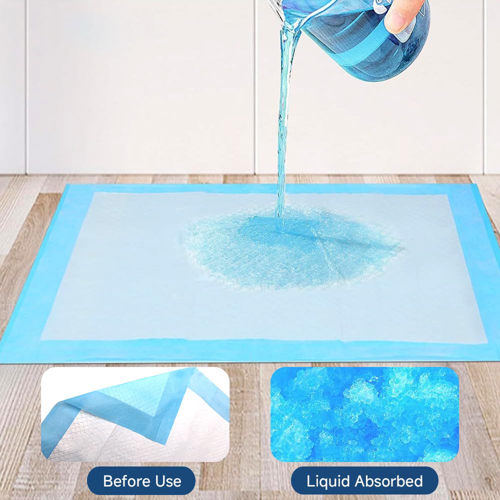 Q Quilocare ultra-absorbent 6-layer material traps liquid and keeps floors dry.